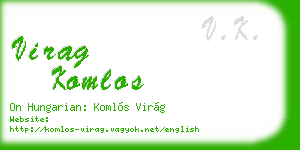 virag komlos business card