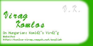 virag komlos business card